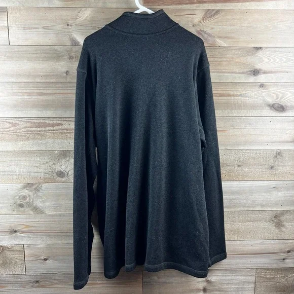 Eddie Bauer Mens Sweater Snap Mock Neck Pullover Preppy Gray Size T3XL 3XL Tall - Picture 7 of 9